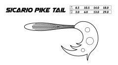 MIKADO NÁSTRAHA - SICARIO PIKE TAIL 10.5cm/FIRE TIGER - 4 ks
