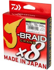 Daiwa Splétaná Šňůra J-Braid Grand X8E Chartreuse 270 m 0,20mm 16kg