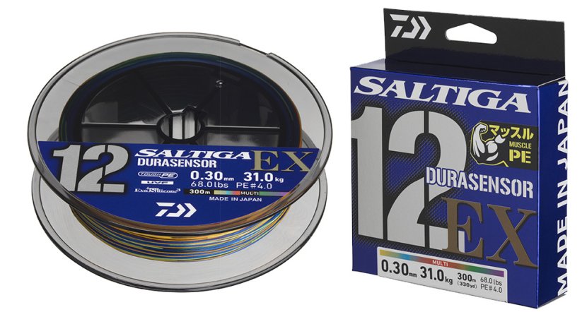 DAIWA splétaná šňůra SALTIGA DURASENSOR 12 BRAID EX+SI3 300 m - Multi-color, 300 m, 0,33 mm, 40 kg