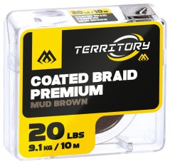 PLETENÁ NÁVAZCOVÝ - COATED BRAID PREMIUM - TMAVĚ HNĚDÁ 20lbs/10m - 1 ks