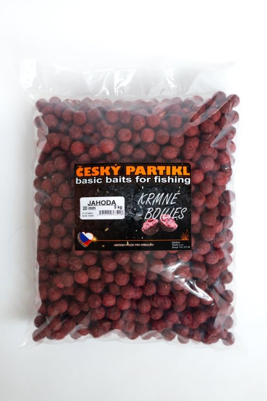 Krmné boilies 5 kg - JAHODA 24mm ČESKÝ PARTIKL