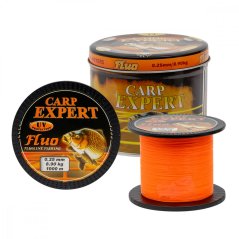 CARP EXPERT VLASEC V PLECHOVÉ DÓZE UV FLUO ORANŽ 1000 M 0,25mm