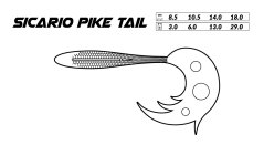 MIKADO NÁSTRAHA - SICARIO PIKE TAIL 10.5cm/Roach - 4 ks